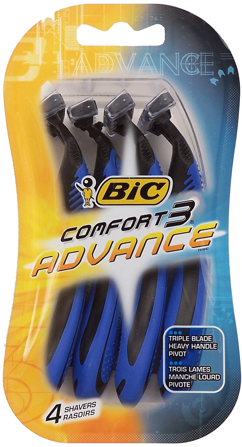 Bic Comfort 3 Advance triple blade heavy handle pivot razors Full-Size Picture